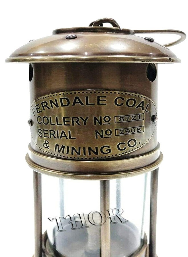 THOR INSTRUMENTS Antique Style Nautical Brass Miner Ship Lantern Oil Lamp Vintage Maritime Decor 6" Rustic Vintage Home Decor Gifts - Image 2